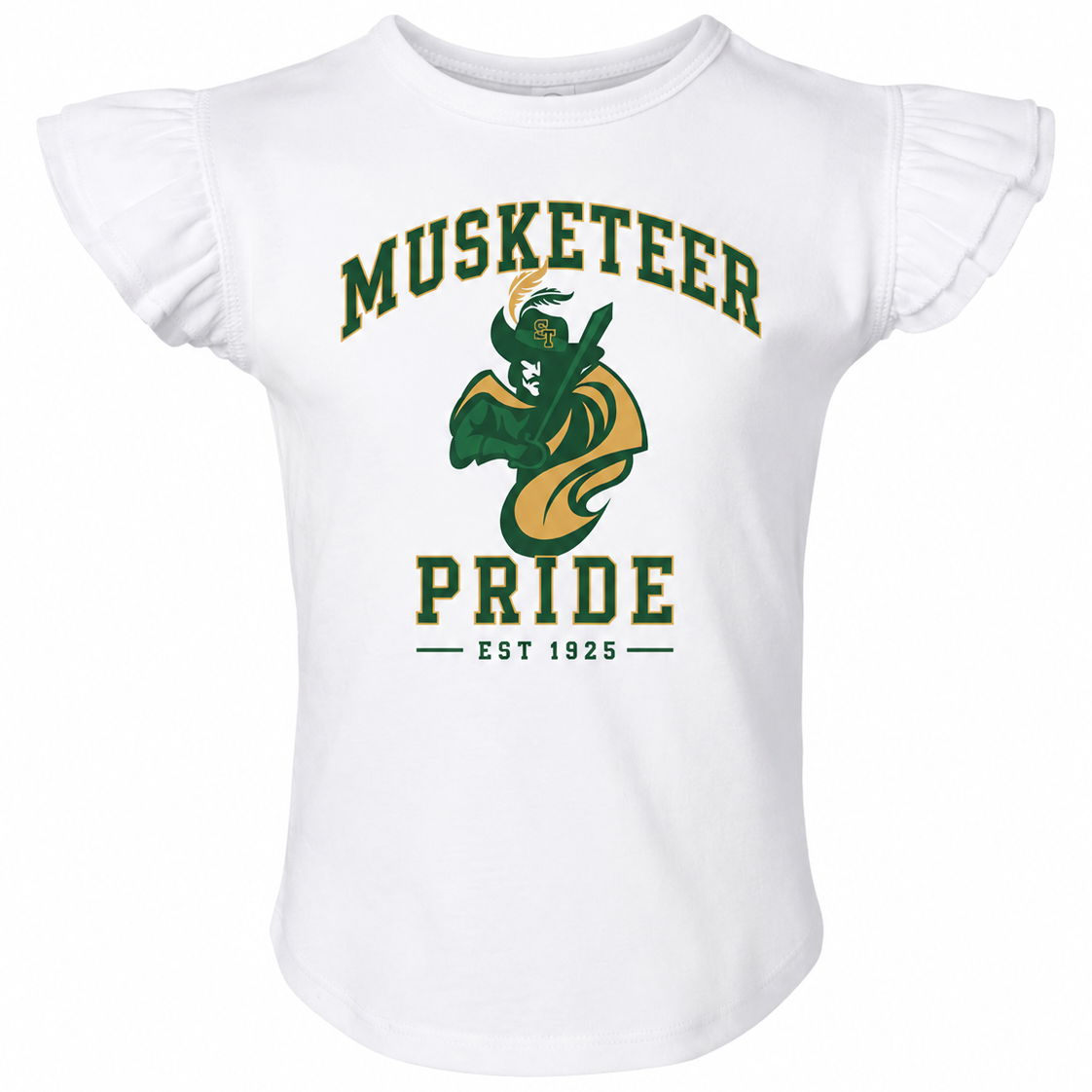 St. Theresa Musketeer Pride Toddler Ruffle Tee